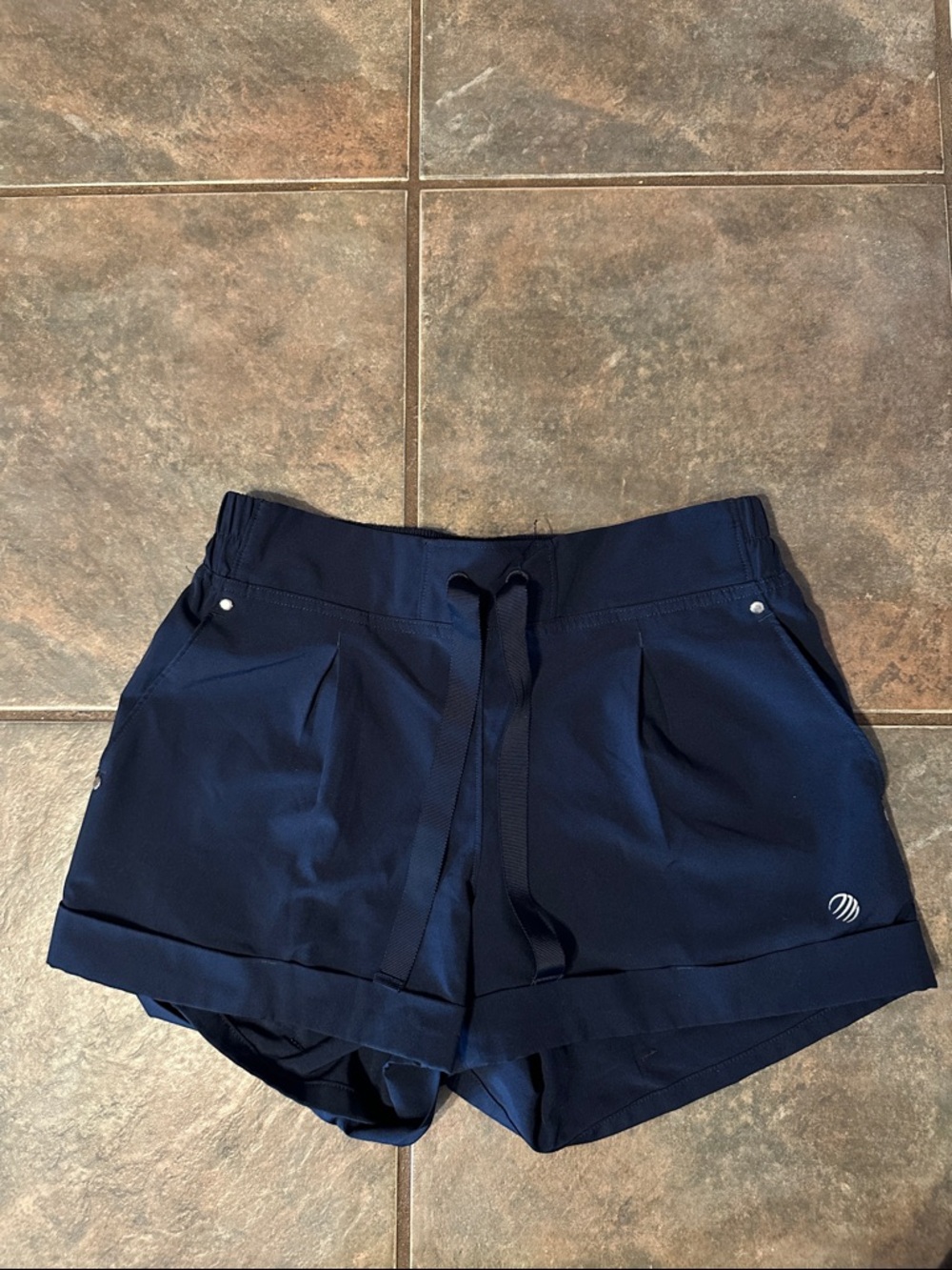 Women’s Navy Athletic Shorts with Drawstring Waist